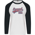 Legend Since 67th Birthday 1956 Mens L/S Baseball T-Shirt White/Black