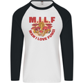 MILF Man I Love Fungi Mycology Foraging Mens L/S Baseball T-Shirt White/Black