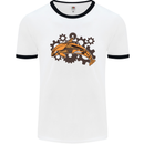 A Steampunk Dolphin Mens Ringer T-Shirt White/Black