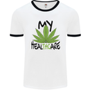Weed My HealTHCare Cannabis Funny THC Mens Ringer T-Shirt White/Black