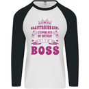 Sagittarius Girl Birthday 21st 30th 40th 50th Mens L/S Baseball T-Shirt White/Black