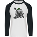 Royal Marine Bulldog Commando Soldier Mens L/S Baseball T-Shirt White/Black