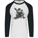 Royal Marine Bulldog Commando Soldier Mens L/S Baseball T-Shirt White/Black