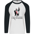 The Cusader Knights Templar St Georges Day Mens L/S Baseball T-Shirt White/Black