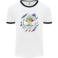 Torn Belize Flag Belizean Day Football Mens Ringer T-Shirt White/Black