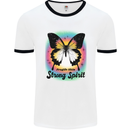 Fragile Skin Strong Spirit Butterfly Mens Ringer T-Shirt White/Black