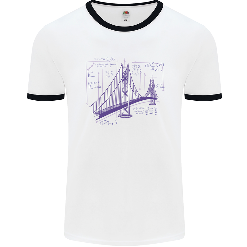 Bridge Equation Physics Maths Geek Mens Ringer T-Shirt White/Black