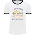 Plans With My Cat in the Garden Gardener Mens Ringer T-Shirt White/Black