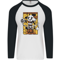 Pick Your Poison Beer Alcohol Skull Skeleton Mens L/S Baseball T-Shirt White/Black