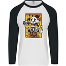 Pick Your Poison Beer Alcohol Skull Skeleton Mens L/S Baseball T-Shirt White/Black