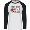 Climbing Heals the Soul Funny Christmas Xmas Rock Mens L/S Baseball T-Shirt White/Black