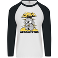 Apocalyptus Koala Bear Climate Change Armageddon Mens L/S Baseball T-Shirt White/Black