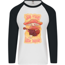 Stay Trippy Little Hippy Magic Mushroom LSD Mens L/S Baseball T-Shirt White/Black