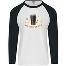 My Guiness Universe Mens L/S Baseball T-Shirt White/Black