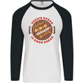 Veggie Kebab Vegetarian Vegan BBQ Mens L/S Baseball T-Shirt White/Black