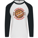 Veggie Kebab Vegetarian Vegan BBQ Mens L/S Baseball T-Shirt White/Black