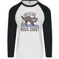 Funny Sloth Yoga Mens L/S Baseball T-Shirt White/Black