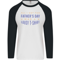 Lousy Father's Day Funny Dad Daddy Papa Mens L/S Baseball T-Shirt White/Black