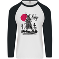 Samurai Battle MMA Kenjutsu Kendo Iaido Mens L/S Baseball T-Shirt White/Black