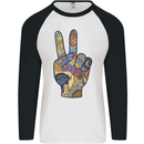Vacation Peace Gesture Holiday Travel Mens L/S Baseball T-Shirt White/Black