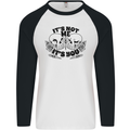 It's Not Me Anti Valentines Singles Day Skull Mens L/S Baseball T-Shirt White/Black