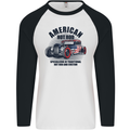 American Hot Rod Hotrod Enthusiast Car Mens L/S Baseball T-Shirt White/Black