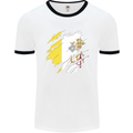 Torn Vatican Flag Day Mens Ringer T-Shirt White/Black