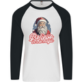 Santa Believe in the Magic Christmas Xmas Mens L/S Baseball T-Shirt White/Black