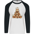 Reindeer Christmas Tree Rudolf Xmas Funny Mens L/S Baseball T-Shirt White/Black