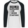 Levels of Wildness Sagittarius Mens L/S Baseball T-Shirt White/Black