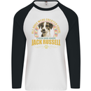 A Jack Russell Dog Mens L/S Baseball T-Shirt White/Black