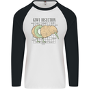 Funny Kiwi Fruit Bird Disection Mens L/S Baseball T-Shirt White/Black