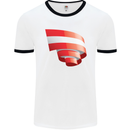 Curled Austria Flag Austrian Day Football Mens Ringer T-Shirt White/Black