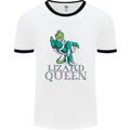 Lizard Queen Chameleon Bearded Dragon Mens Ringer T-Shirt White/Black