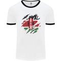 Torn Kenya Flag Kenyan Day Football Mens Ringer T-Shirt White/Black