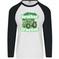 Will Trade Brother For Tractor Farmer Mens L/S Baseball T-Shirt White/Black