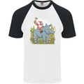 A Christmas Rhino With Santa Xmas Mens S/S Baseball T-Shirt White/Black