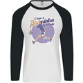 I Have a Badminton Attitude Mens L/S Baseball T-Shirt White/Black