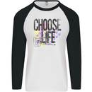 Choose Life Mens L/S Baseball T-Shirt White/Black