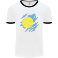 Torn Palau Flag Palauan Day Football Mens Ringer T-Shirt White/Black