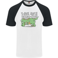 T-Rex Hates Pushups Dinosaur Funny Mens S/S Baseball T-Shirt White/Black