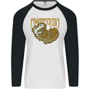 Dinosaur Fossil Paleontology Skeleton Mens L/S Baseball T-Shirt White/Black