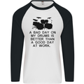 A Bad Day on My Drums Drummer Drumming Mens L/S Baseball T-Shirt White/Black