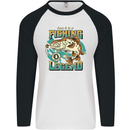 Fishing Legend Funny Fisherman Mens L/S Baseball T-Shirt White/Black