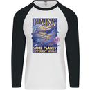 Diver Same Planet Different World Mens L/S Baseball T-Shirt White/Black