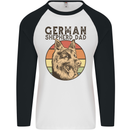 A German Shepherd Dog Dad Mens L/S Baseball T-Shirt White/Black
