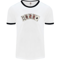 Spade Flush Poker Mens Ringer T-Shirt White/Black