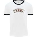 Spade Flush Poker Mens Ringer T-Shirt White/Black