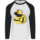 BDSM Rubber Duck Funny Bondage Mens L/S Baseball T-Shirt White/Black