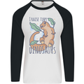 I Raise Tiny Dinosaurs Lizards Chameleon Mens L/S Baseball T-Shirt White/Black